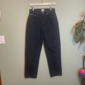 Calvin Klein Womens Casual Dark Denim High Rise Tapered Leg Jeans Black Size 7